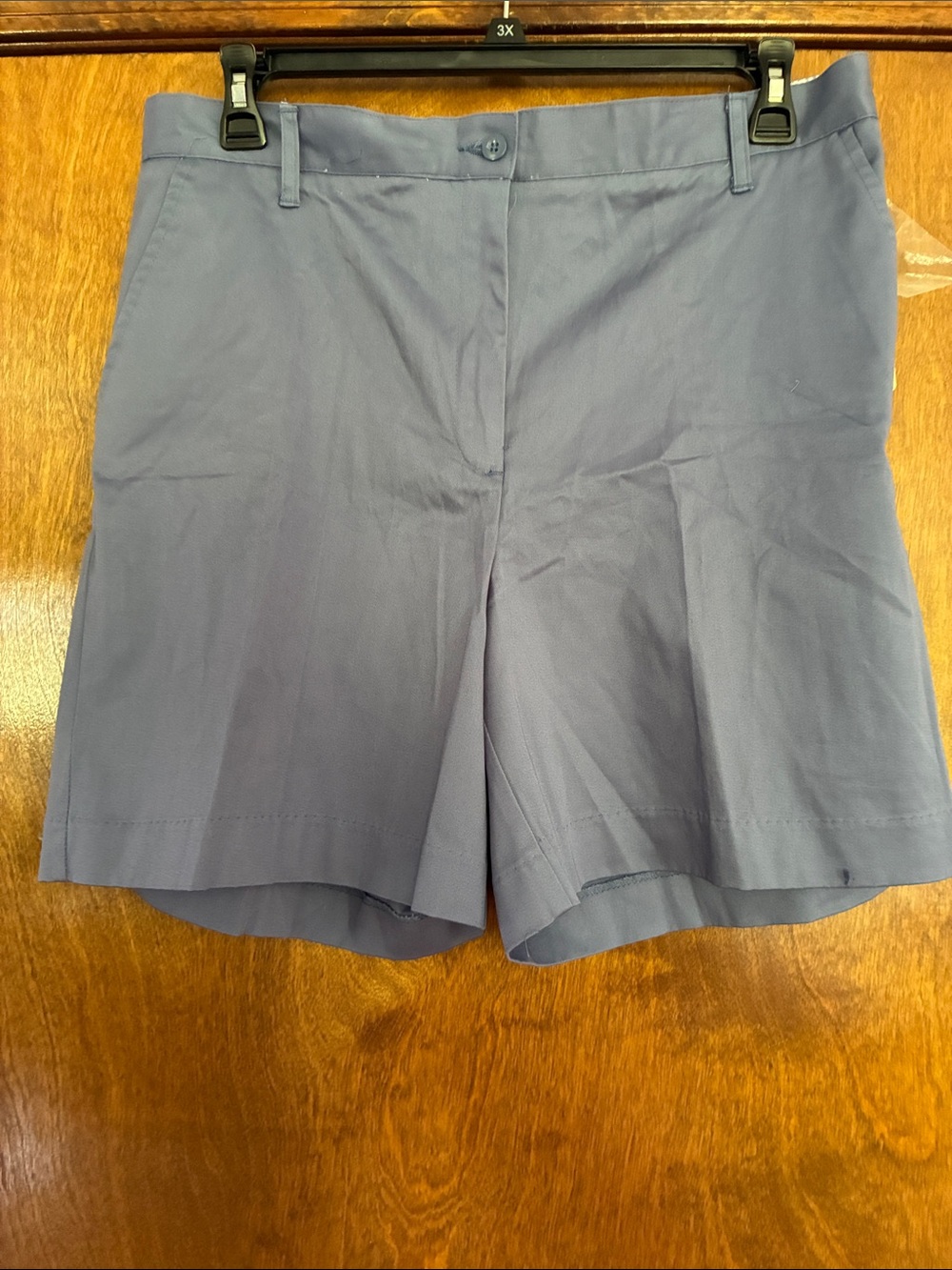 Kim Rogers Slate Blue Tailored Bermuda Shorts Size 16